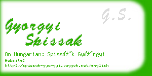 gyorgyi spissak business card